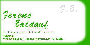 ferenc baldauf business card